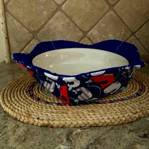 Bowl cozies, bowl cozy, soup bowl, cozy, bowl holder, microwave bowl cozy, blue with whales