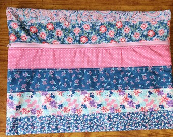 Sewing Accessories Project Bag, Cross Stitch Project Bag, Fabric Front, WIP Bag,  Embroidery, Needlework Bag.