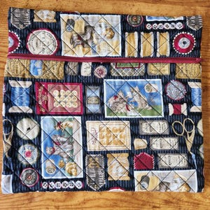 Sewing Accessories Project Bag, Cross Stitch Project Bag, Fabric Front, WIP Bag,  Embroidery, Needlework Bag.
