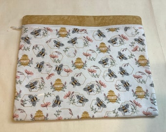 Naai-accessoires Projecttas, projecttas kruissteek, stoffen voorkant, WIP-tas, borduurtas, handwerktas.