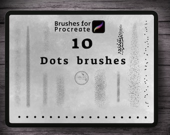 10 Basic dot work brushes. Dots brushes for Procreate.