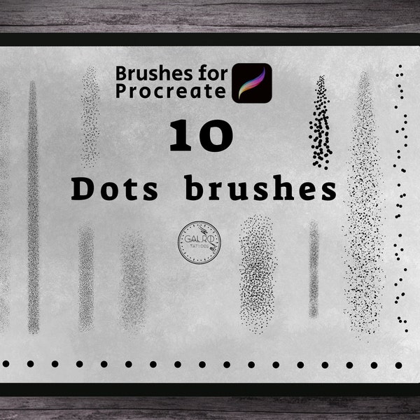 10 Basic dot work brushes. Dots brushes for Procreate.