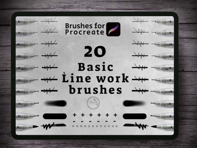 20 Basic Line Work Brushes. Line Art Brushes for Procreate. Etsy