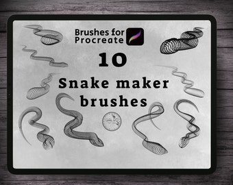 10 snake maker brush. Snakes brushes for Procreate.