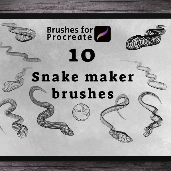 10 snake maker brush. Snakes brushes for Procreate.