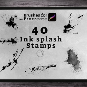 40 Ink splash Stamps, splatter Brushes for proceate