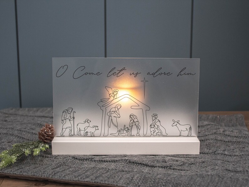 Nativity Scene Christmas Candle Holder Christian Decor for Holidays image 8