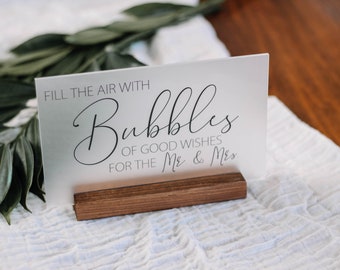 Wedding Bubbles Sign - Acrylic Wedding Sign - Wedding Send Off Sign - Bubbles of Good Wishes