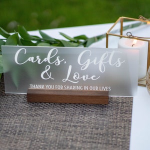 Cards and Gifts Sign - Gift Table Sign - Card Box Sign - Acrylic Wedding Signs - Wedding Decor - Modern Wedding Sign