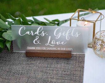 Cards and Gifts Sign - Gift Table Sign - Card Box Sign - Acrylic Wedding Signs - Wedding Decor - Modern Wedding Sign