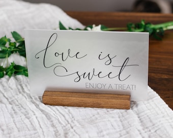 Love is Sweet Enjoy a Treat Favors Table Sign - Wedding Reception Sign - Snack Favors - Food Favors