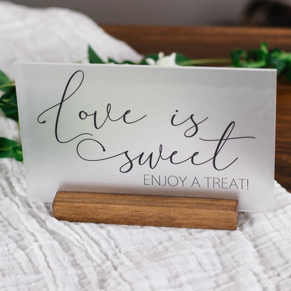 Love is Sweet Enjoy a Treat Favors Table Sign - Wedding Reception Sign - Snack Favors - Food Favors