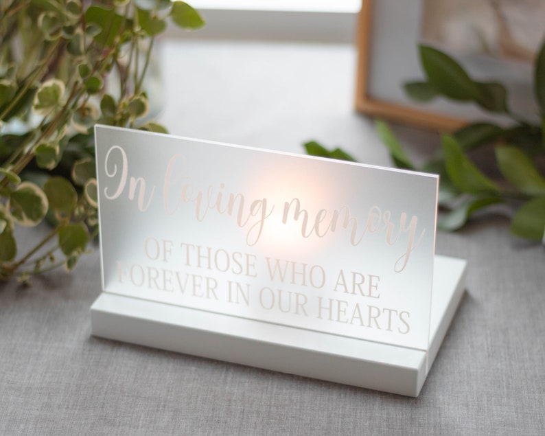 Wedding Memorial Sign In Loving Memory Wedding Sign Acrylic Wedding Sign Memorial Candle Memory Wedding Decor Wedding Luminary image 10