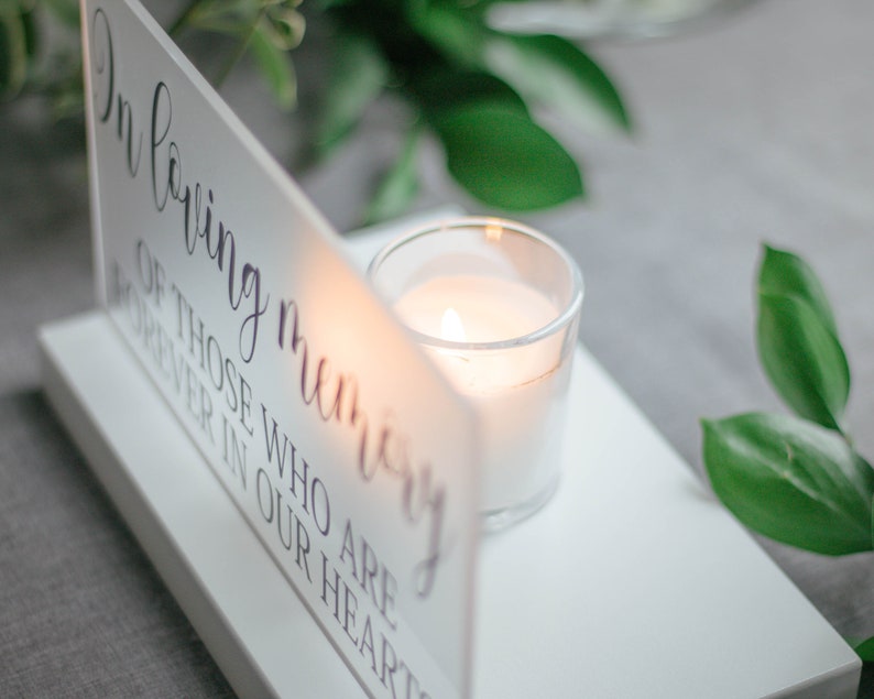 Wedding Memorial Sign In Loving Memory Wedding Sign Acrylic Wedding Sign Memorial Candle Memory Wedding Decor Wedding Luminary image 4