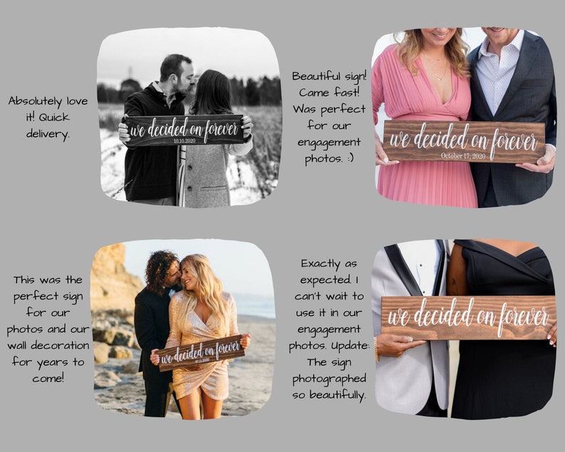 Engagement Sign Photo Prop and Save The Date Sign Engagement Party Decorations afbeelding 3