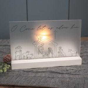 Nativity Scene Christmas Candle Holder Christian Decor for Holidays image 4