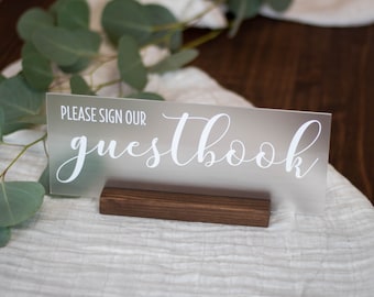 Guest Book Sign - Acrylic Wedding Sign - Wedding Guest Book Table Decor