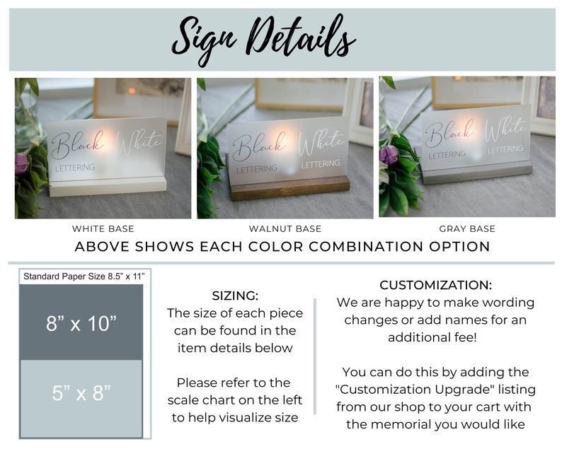 Acrylic Wedding Memorial Table Sign Backlit Memorial With Etsy