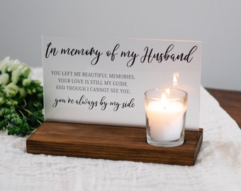 Loss of Husband  - Loss of Wife - Bereavement Gift - Sympathy Gift - In memory of Spouse - Memorial Candle