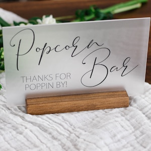 Popcorn Bar Sign - Popcorn Favor Table for Event - Snack Favors - Wedding Decor Sign