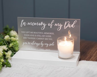 In Memory of Dad - Loss of Father - Bereavement Gift - Sympathy Gift - Memorial Candle Holder