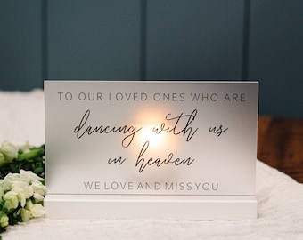 Wedding Memorial Sign - Dancing with us in Heaven - Memorial Keepsake - Event Memorial - Photo Table Sign