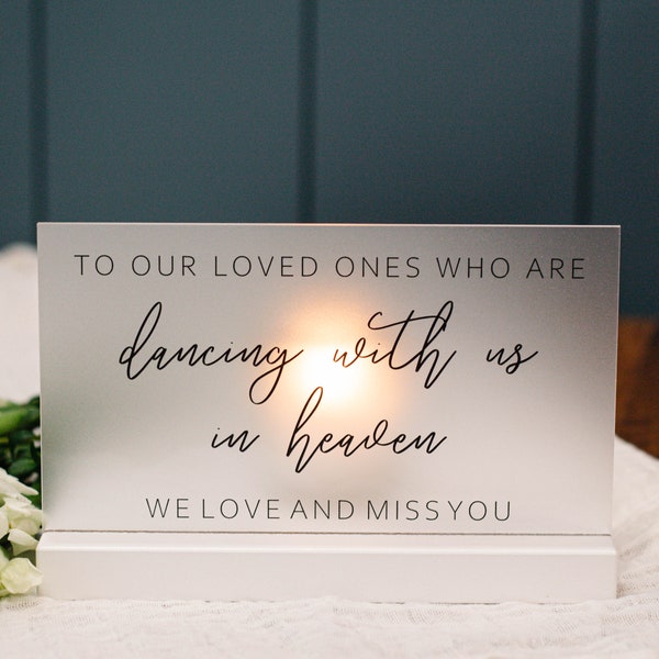 Wedding Memorial Sign - Dancing with us in Heaven - Memorial Keepsake - Event Memorial - Photo Table Sign