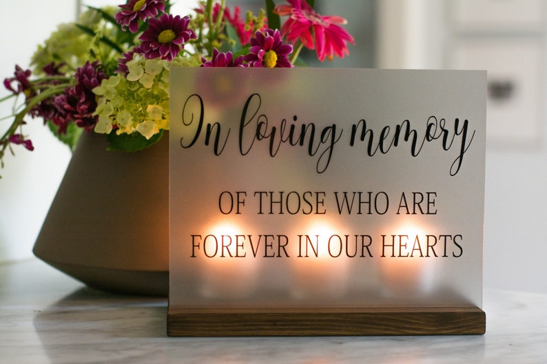 Wedding Memorial Sign In Loving Memory Wedding Sign Acrylic Wedding Sign Memorial Candle Memory Wedding Decor Wedding Luminary image 1