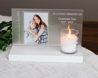 Memorial Photo Sign - Memorial Candle - Personalized Candle - Customized Memorial Sign with Picture