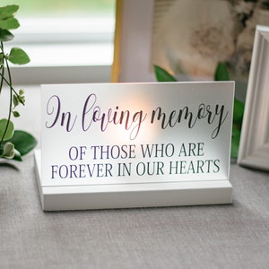 Wedding Memorial Sign In Loving Memory Wedding Sign Acrylic Wedding Sign Memorial Candle Memory Wedding Decor Wedding Luminary image 3