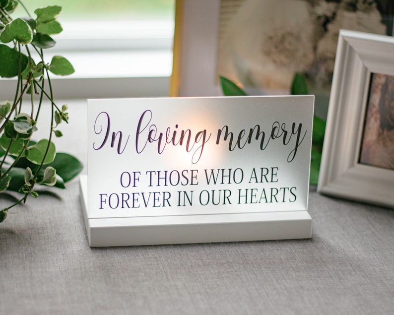 Wedding Memorial Sign In Loving Memory Wedding Sign Acrylic Wedding Sign Memorial Candle Memory Wedding Decor Wedding Luminary image 3