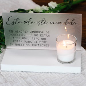 Esta Vela Esta Encendida Wedding Memorial Sign This Candle is Lit Spanish Memorial image 5