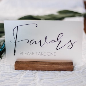 Favors Sign - Acrylic Wedding Sign - Wedding Reception Sign - Bridal Shower Sign - Party Favors Please Take One