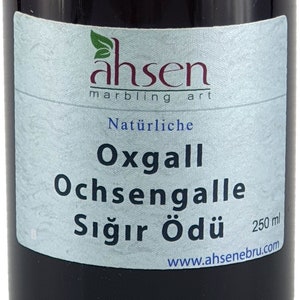 Ahsen Ebru, bile de boeuf 250ml, Bile de boeuf, Bile de boeuf, bile di bue, Ox galla, Bilis de buey, ossengal, matériel de persillage, image 2