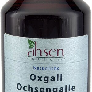 Ahsen Ebru, bile de boeuf 250ml, Bile de boeuf, Bile de boeuf, bile di bue, Ox galla, Bilis de buey, ossengal, matériel de persillage, image 3