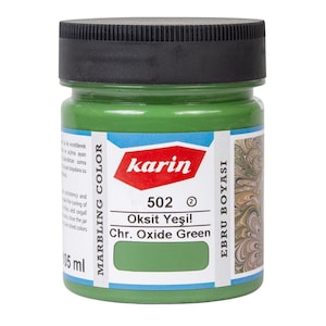 Karin Marbling Paint – Vernice Ebru altamente pigmentata a base d'acqua, colore verde ossido (502 – 105 ml)