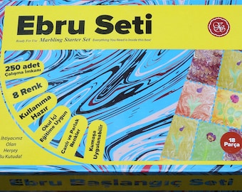 Marmorier (Ebru) Learning Set (18 pezzi) Kit di marmorizzazione, Vernice marmorizzata, Colori di marmorizzazione, Marmorizzazione della carta,