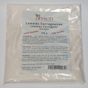 Lambda carragenina 100g, Ahsen Ebru, (carragenina), addensante Ebru accessori Marblingart terreno per marmorizzazione, forniture per artisti