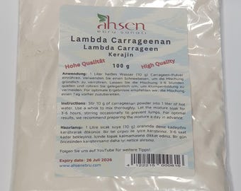 Ahsen Ebru Carrageen 100 g – Natürliches Verdickungsmittel (Carrageenan) für traditionelle Ebru-Kunst & Marbling Zubehör