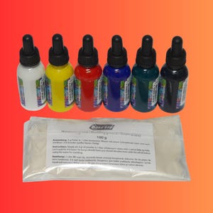 Karin Ebru Marbled Colors Set (6 Pcs.) + 100 g. Carrageenan