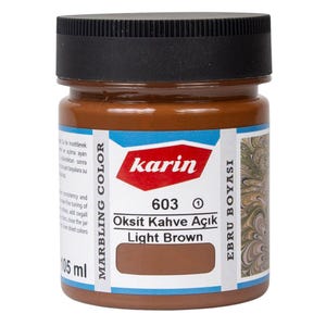 Karin Hochpigmentierte, wasserbasierte Marmorierfarbe 105 ml – 603 Oksit Hellbraun