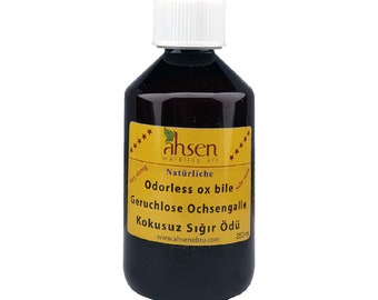 Ahsen Ebru, bile de boeuf 250ml, Bile de boeuf, Bile de boeuf, bile di bue, Ox galla, Bilis de buey, ossengal, matériel de persillage,