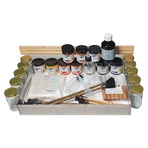 Ahsen Ebru Marbling Set  53-Piece Professional Complete Kit for Traditional Turkish Water Marbling Art