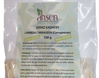 Lambda Carrageen 100g, Ahsen Ebru, (carragenina), agente espesante Ebru Accesorios Marblingart Marbling Ground, suministros para artistas