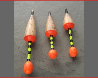 Handmade Ian Lewis fishing floats Balsa and quill chubbers 3 SSG 