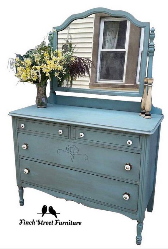 Sold Refinished Solid Wood Antique Dresser Shabby Chic Etsy