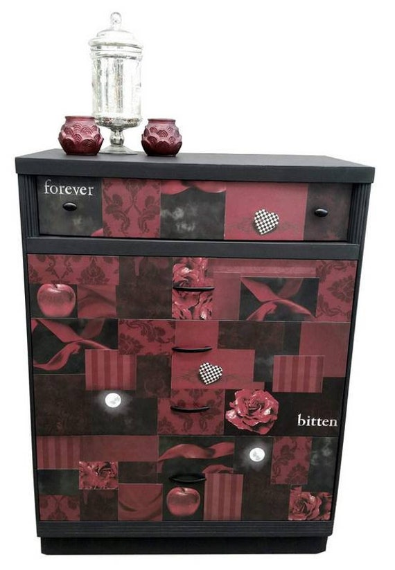 Sold Black And Red Solid Wood Dresser Twilight Saga Etsy