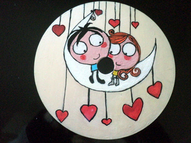 Décoration en Peinture Acrylique sur Cd Recyclé Création Unique Faite Mains, Décoration Originale Th