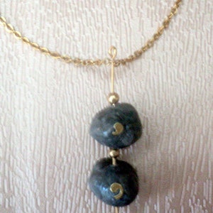 Silver Metal Imitation Fimo Clay Necklace, Fimo Clay Beads, Gold Metal Stud and Beads, Handmade Necklace image 7