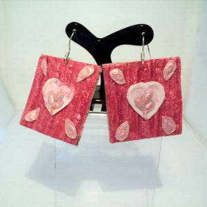 Bijoux fantaisie faits-mains-Boucles d'oreilles pendantes-Boucles d'oreilles en carton-boucles d'oreilles femmes
